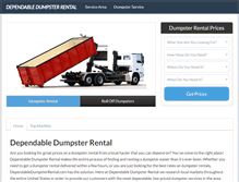 Tablet Screenshot of dependabledumpsterrental.com